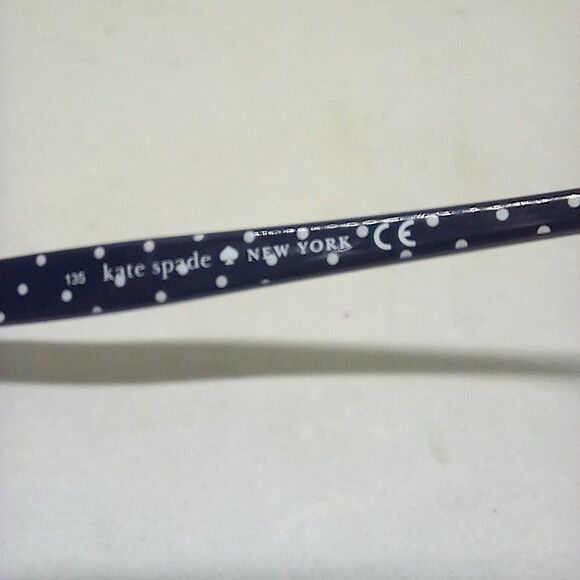 Kate Spade New York Ambrosette Eyeglass Frames-Navy Polka Dots-Rectangle - Picture 6 of 8